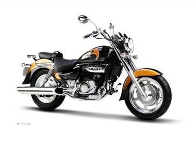 a full size 250 cc cruiser with low handle bar built around classic styling and