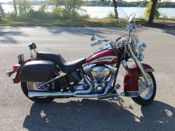 2006 fire red pearl flst i heritage softail