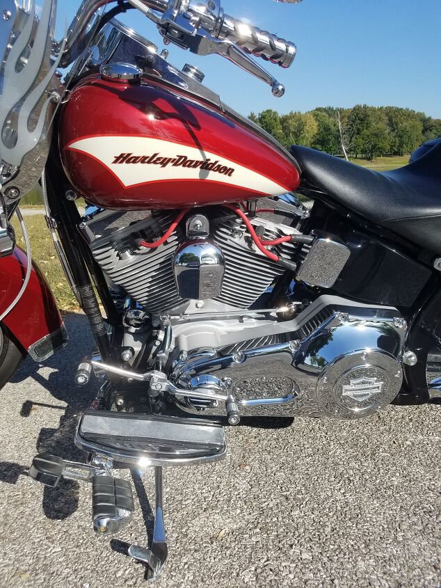 2006 fire red pearl flst i heritage softail