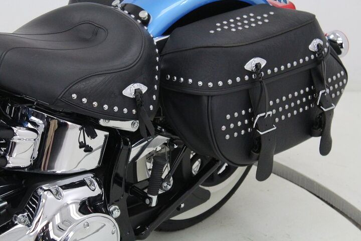 only 6096 miles upgraded handlebars leather saddle bags engine