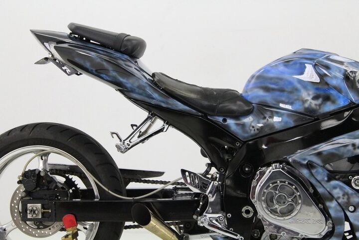 custom paint extended swingarm after market exhaust upgraded