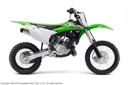the kx85 motorcycle is a fixture on the podium at motocross races across the