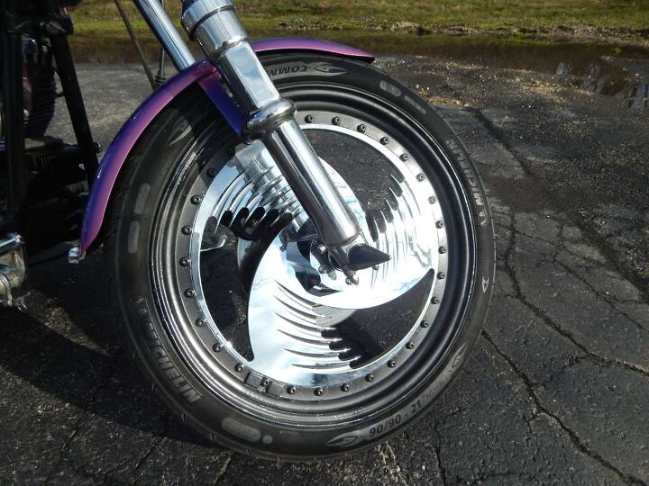 custom paint custom pipes chrome wheels forward controls big bars chrome