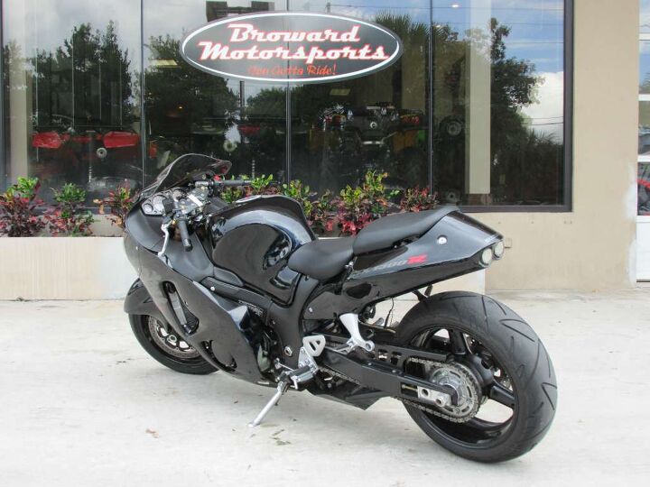 this busa is setup to run custom replacement extended swingarm no cheap