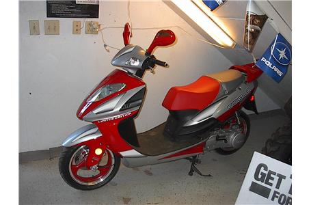 this is a brand new left over model scooter this gas moped gets about 60