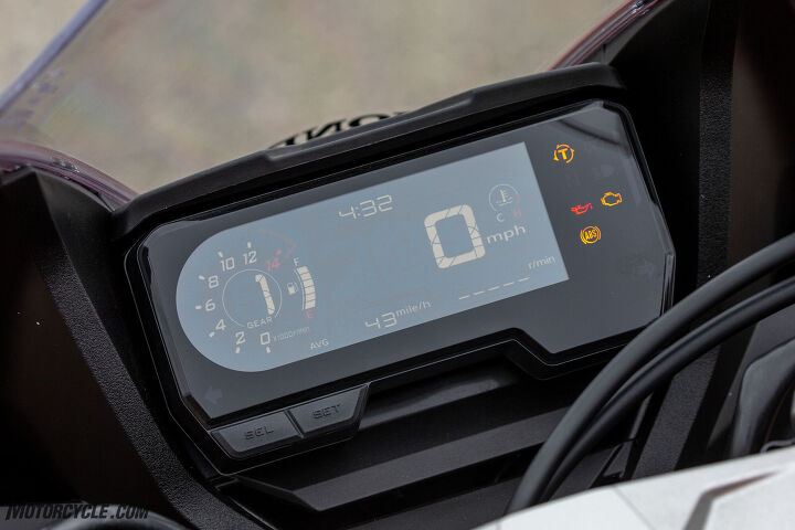 2019 honda cbr650r review first ride, The dash is now a sleek and elegant unit with the essentials plus a few niceties such as a gear indicator and shift light