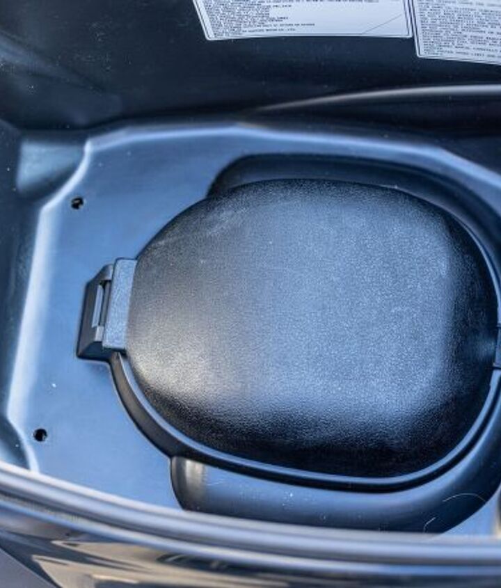 2022 lance cabo 125 review, It ll hold quite a bit of stuff but not a helmet It will hold a box of delicious Vella Merlot 9 x 11 5 x 3 75 inches provided you haven t yet pulled out the spigot The yellow switch is a swell anti theft measure the engine will crank but won t start when it s on