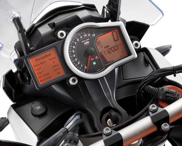2014 ktm 1190 adventure review, We really liked the instrument cluster s Favorites screen The customizable screen allows a rider to organize the information according to what is deemed most important most often adjusted or any other configuration you choose From this screen a rider can also select and adjust the displayed settings