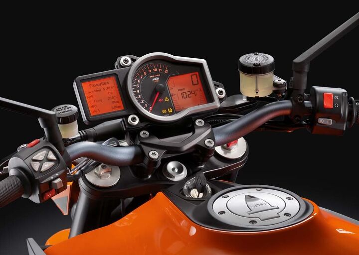 church of mo 2014 ktm super duke r review, We really liked the instrument cluster s Favorites screen The customizable screen allows a rider to organize the information according to what is deemed most important most often adjusted or any other configuration you choose From this screen a rider can also select and adjust the displayed settings