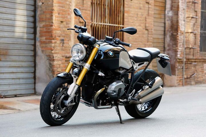 2014 bmw r ninet unveiling, The stacked dual mufflers on the left side of the nineT can be easily removed to facilitate removal of the rear wheel