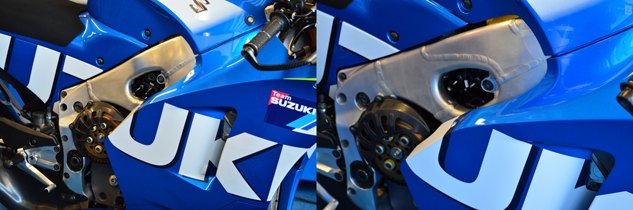 davide brivio suzuki motogp team manager interview, About the only visual difference between the two bikes noticeable with the bodywork still attached is the difference in frames Each are of different stiffness and the twin spar design mimics that of the GSX R line which will be the main beneficiary of this MotoGP technology