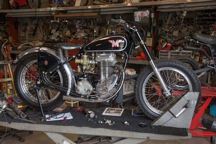 gary davis motorcycle jumping pioneer sells collection, A 1957 Matchless G80 RR It s rare only 50 were made and only 13 exist today Matchless produced this model to compete with BSA s Gold Star in American dirt track racing Davis has spent the last nine years tracking down parts for this bike