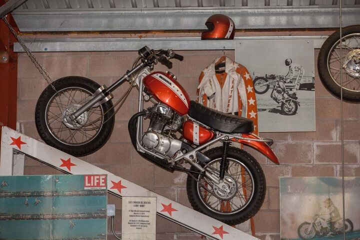 gary davis motorcycle jumping pioneer sells collection, Davis jumped 21 cars with this Honda SL 350 on March 5 1972 breaking Evel Knievel s record set the previous year
