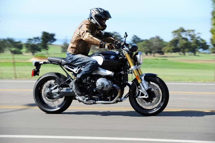 2014 bmw r ninet first ride review, The nineT s riding position is leaned forward further than expected but the overall ergonomics are quite functional