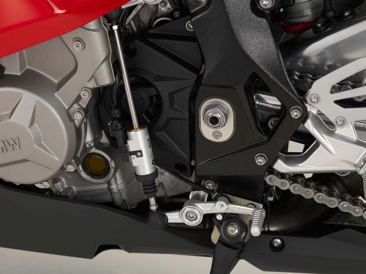 2015 bmw s1000rr first ride review video, Move the Gear Shift Assist Pro linkage from its attachment point at the front of the shift lever to the attachment point nearer your toe and voila you ve a GP shift pattern