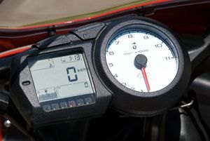 church of mo 2003 ducati multistrada, Something old something new white faced tachometer LCD everything else works well together