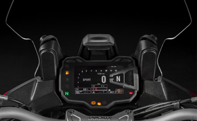 2014 eicma 2015 ducati multistrada 1200 preview, Standard model Multistradas have a LCD screen while the S and D air models feature an instrument panel with a 5 inch full color TFT screen