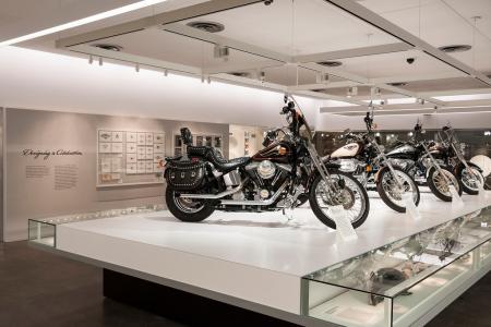 visiting the harley davidson museum, Before finishing the tour of the Harley museum visitors will pass through one final exhibit Designing a Celebration Consider it a behind the scenes look at what it takes to make an anniversary edition Harley Davidson