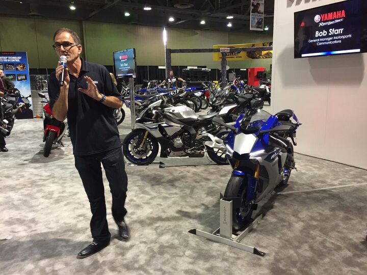 2014 international motorcycle shows long beach wrap up report, Bob Starr waxing poetic about the new R1 and R1M