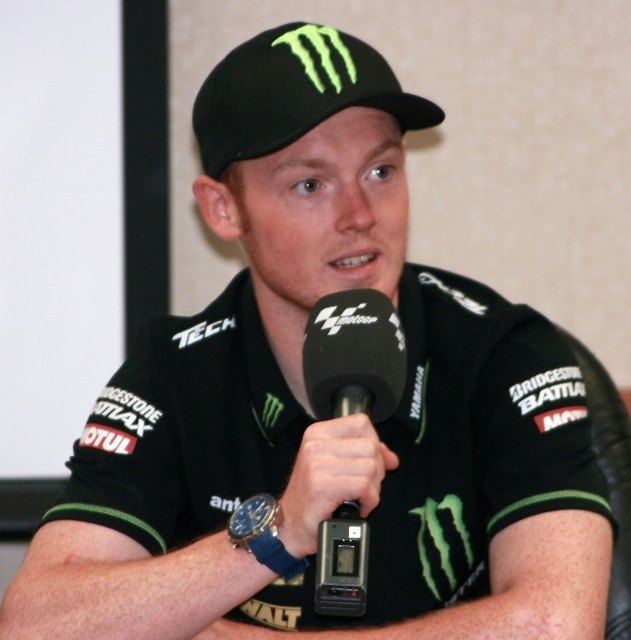 yamaha motogp riders arrive in california, Tech III rider Bradley Smith answers questions at the Yamaha press conference