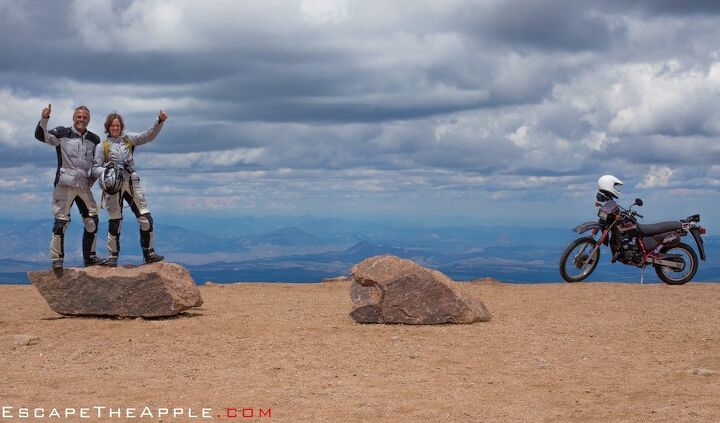 escape the apple part 8 video, Some new riding friends all the way from Germany atop Pikes Peak celebrate their journey