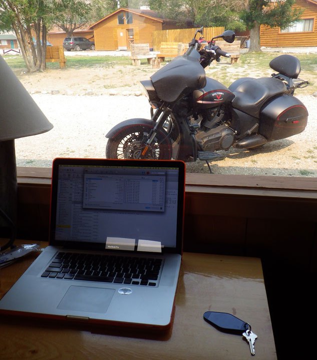 more important than the destination a return journey from sturgis, It s called a working vacation All the freedom with all the stress Writing my rally report from my cabin at the Yellowstone Valley Inn