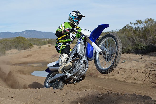 2015 yamaha yz250fx review, The FX s suspension delivers tremendous control over extreme hits such as sand whoops and rocks and it is plenty supple when low speed chop is encountered