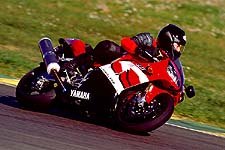 church of mo first ride y2k yamaha yzf r1, in borrowed and slightly ill fitting leathers