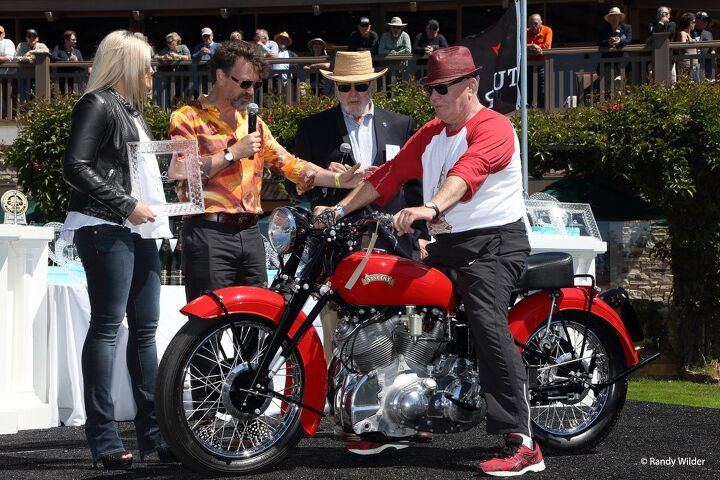the eighth annual quail motorcycle gathering, 1952 Vincent Touring Rapide winner of the British class