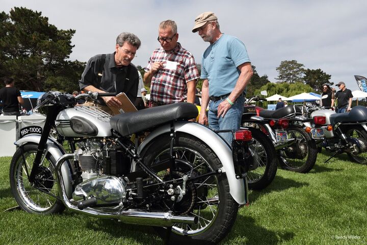 the eighth annual quail motorcycle gathering, Judging a 1953 Triumph