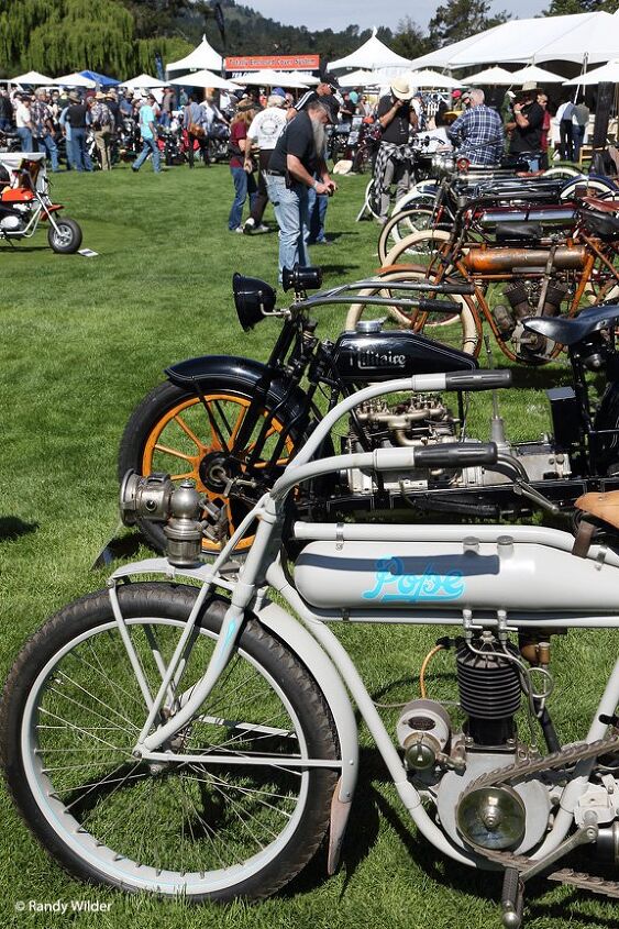 the eighth annual quail motorcycle gathering, Row of Pre 1916 motorcycles
