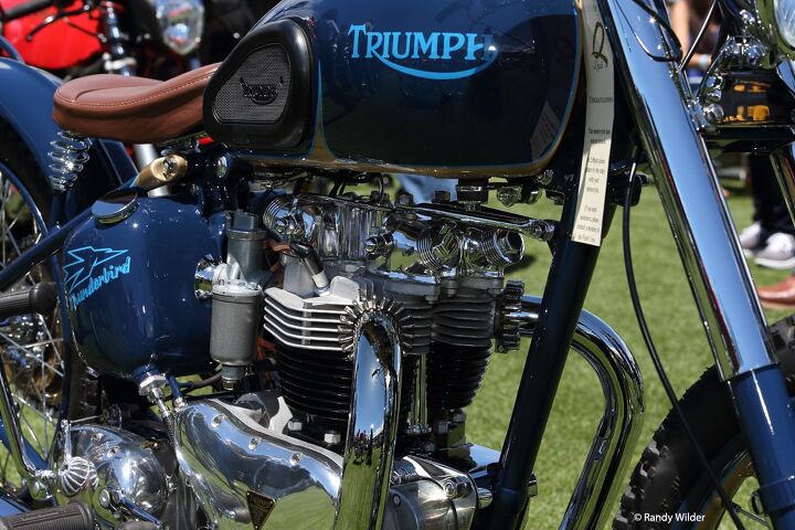 the eighth annual quail motorcycle gathering, 1952 Triumph Thunderbird winner of the Custom Modified class