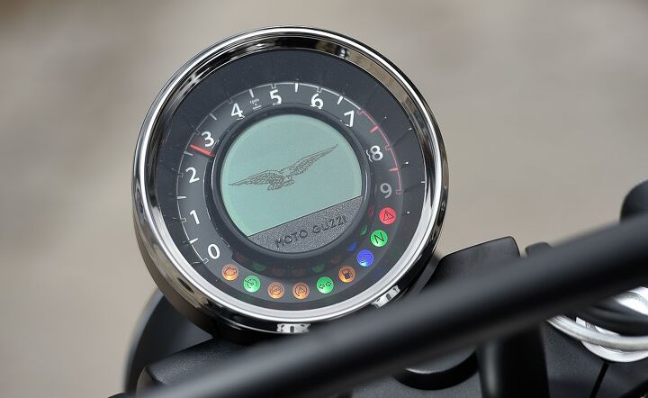 2016 moto guzzi audace first ride review, Even without using the smartphone app the Audace instrumentation delivers most of the information a rider needs
