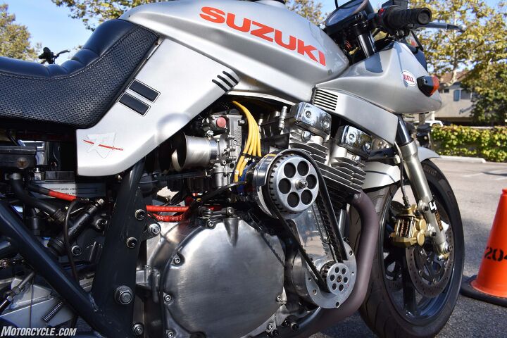 2017 venice vintage motorcycle rally report, A 1982 Suzuki GSX1100S Katana featuring a supercharger