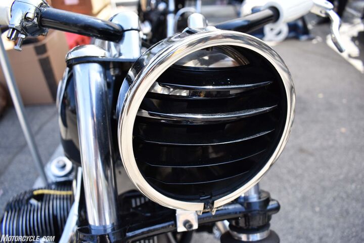 2017 venice vintage motorcycle rally report, A unique louvered headlight originally part of the fog light on a 1960s truck