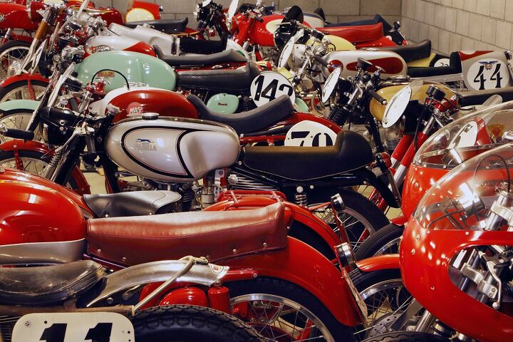 sneak peek robb talbott s moto museum, Little Italian screamers hold a special fascination for Talbott who s a veteran of the famed Motogiro event All have number plates displace less than 175cc and date from 51 to 57 Molto bello