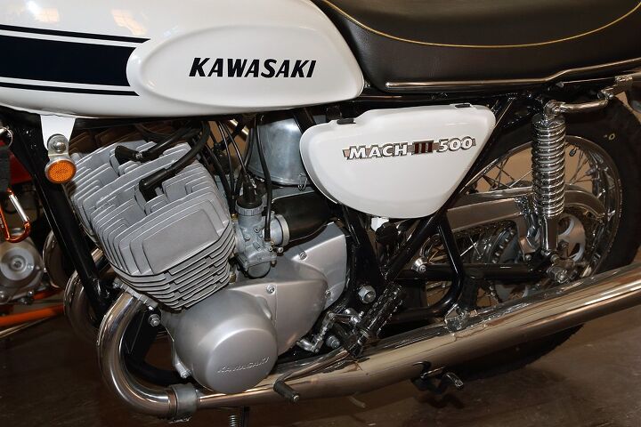 sneak peek robb talbott s moto museum, They called this the widowmaker says Talbott of the scary fast and ill handling 1969 Kawasaki H1 Mach III 500 I bought this from a soldier at Fort Carson Colorado He said it almost killed him I had one back then and it almost killed me too