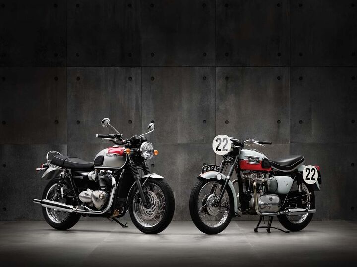 triumph announces three new engine configurations and five all new models for 2016, Family resemblance The 2016 Bonneville T120 and the 1959 Bonneville