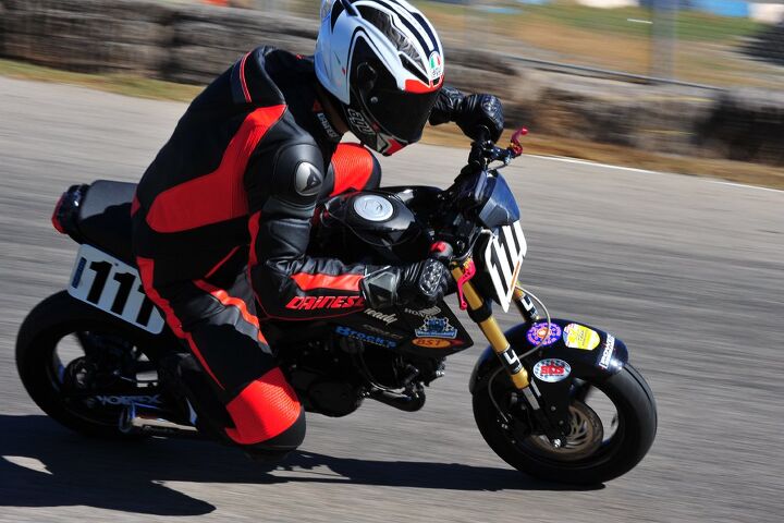 project honda grom wrap up, It s no fun showing a picture of a motorcycle with a busted wheel sitting in the back of a truck so here s another action shot of our Grom