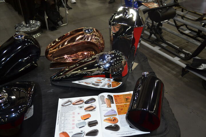 2016 v twin expo report, Paughco Biker themed urns for those that want to go out in style