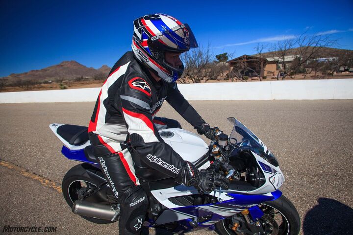 yamaha champions riding school review, The author gets comfortable aboard a 2016 Yamaha R6