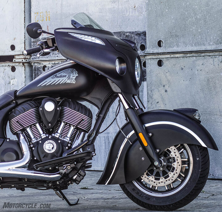 2016 indian chieftain dark horse first ride review, Monotone but not monotonous The ABS brakes are still high effort items but the adjustable lever helps place the rider s paw in a position for maximum effectiveness