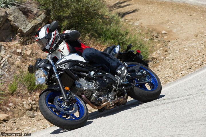 2017 suzuki sv650 first ride review, The SV and its meager suspension rewards a smooth rider rather than the aggressive one Despite the lack of damping adjustments the suspenders at both ends work remarkably well given their budget origins