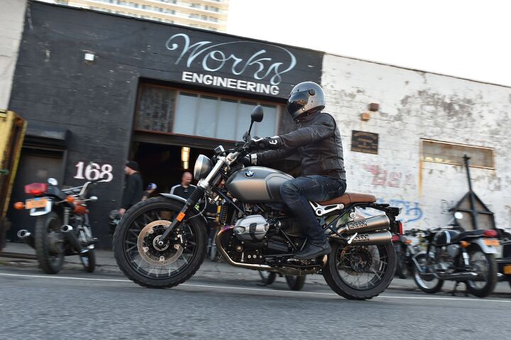 2017 bmw r ninet scrambler first ride review, ABS is standard but Automatic Stability Control traction control is not Both are switchable TC easily so on fly for when you take off down a dirt road and don t feel like stopping