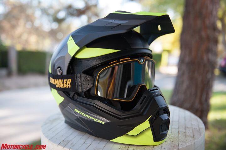 mo tested scorpion exo at 950 helmet review, If the destination calls for it you can ditch the beak and faceshield entirely pop on some goggles and kick up some roost