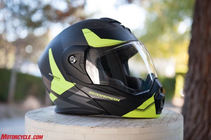 mo tested scorpion exo at 950 helmet review, Scorpion s D O T approved EXO AT 950 almost resembles any other street helmet except its chin bar is slightly more pronounced than your average street helmet
