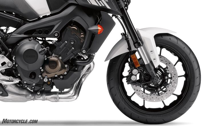2017 yamaha fz 09 preview, For 2017 the FZ 09 receives adjustable Traction Control and ABS