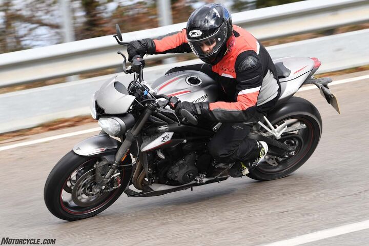 2017 triumph street triple rs review first ride, At full honk on the track the quick shifter snicked through the gears like butter but on the street at anything less than full throttle upshifts we d rather use the clutch to smooth gear selections Besides the slip assist clutch makes lever pull so light there s nothing to complain about there either