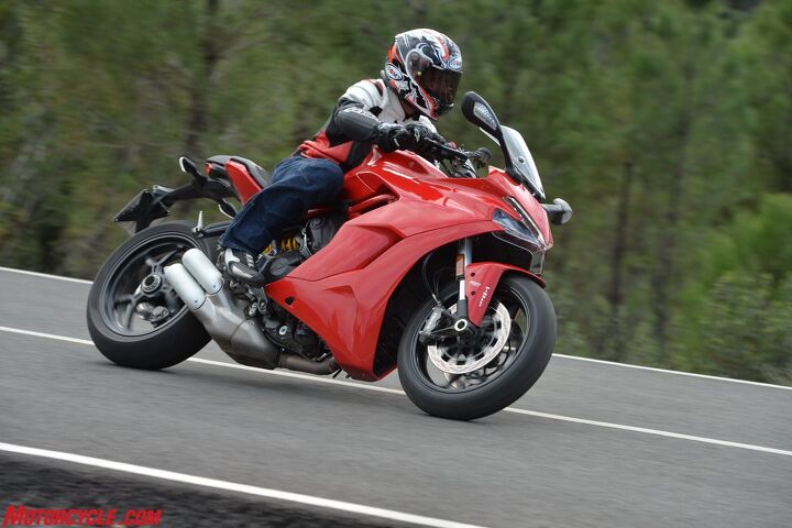 2017 ducati supersport review, It s easy to see the relaxed rider triangle here as I m in a far less committed riding position than on either of the Panigale models With seats broad and well padded for both pilot and passenger the Supersport hasn t forgotten that sport doesn t have to come at the cost of comfort Optional seats are available that are either 0 98 inch taller or 0 8 inch shorter than stock The taller option also includes a pillion seat with 10mm thicker padding