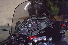 church of mo first ride 2002 aprilia etv 1000 caponord, Using the same basic instrument cluster as the Futura the CapoNord gives you all the info you need